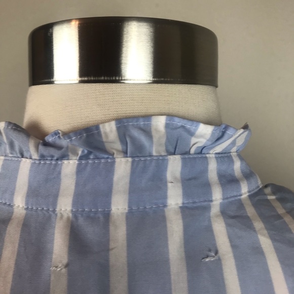 Reformation Etta Striped Shirt With Ruffles - Picture 6 of 8